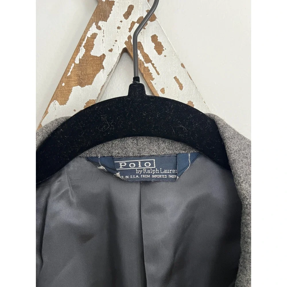 Vintage Polo Ralph Lauren Union‎ Made Gray Wool Blazer Made in USA